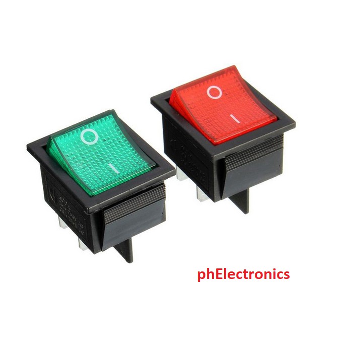 Rocker Switch Power Switch I/O 4 Pins With Light 16/20A 250/125VAC KCD4
