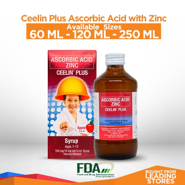 CEELIN PLUS Ascorbic Acid + Zinc Syrup for Ages 113 Shopee Philippines