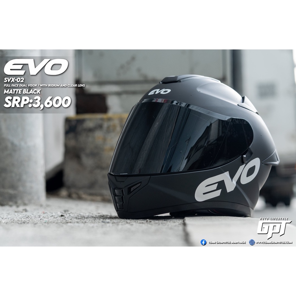 EVO HELMET SVX02 MATTE BLACK (SMOKE) Shopee Philippines