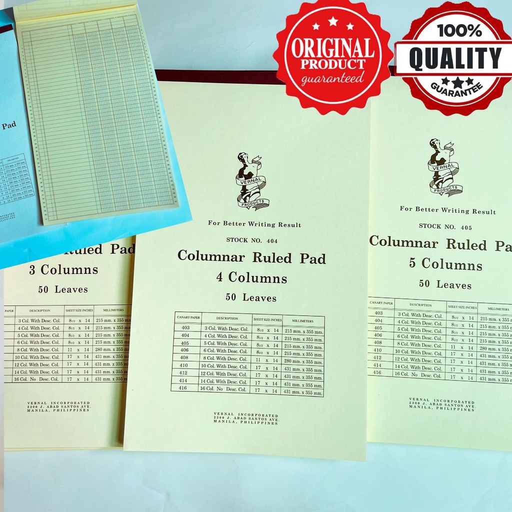 Accounting Columnar Pad 50 Sheets Good Qualirty 8.5x14 (3,4, 5,columns