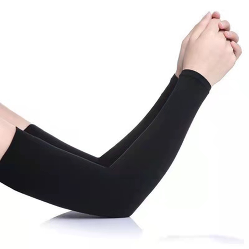 Arm Sleeves Cooling Sun UVProtection Sports motorcycle plain black bike