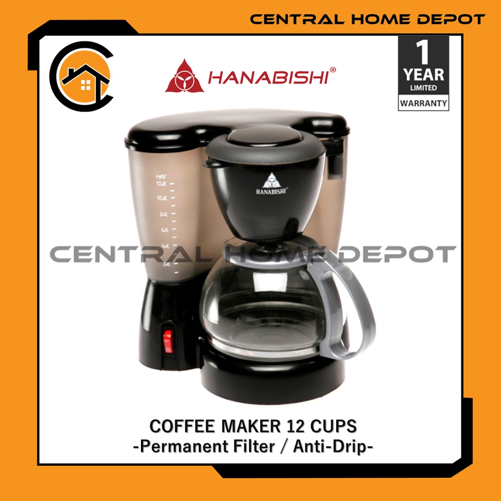 Hanabishi Coffee Maker 12 Cups / HCM20T Shopee Philippines