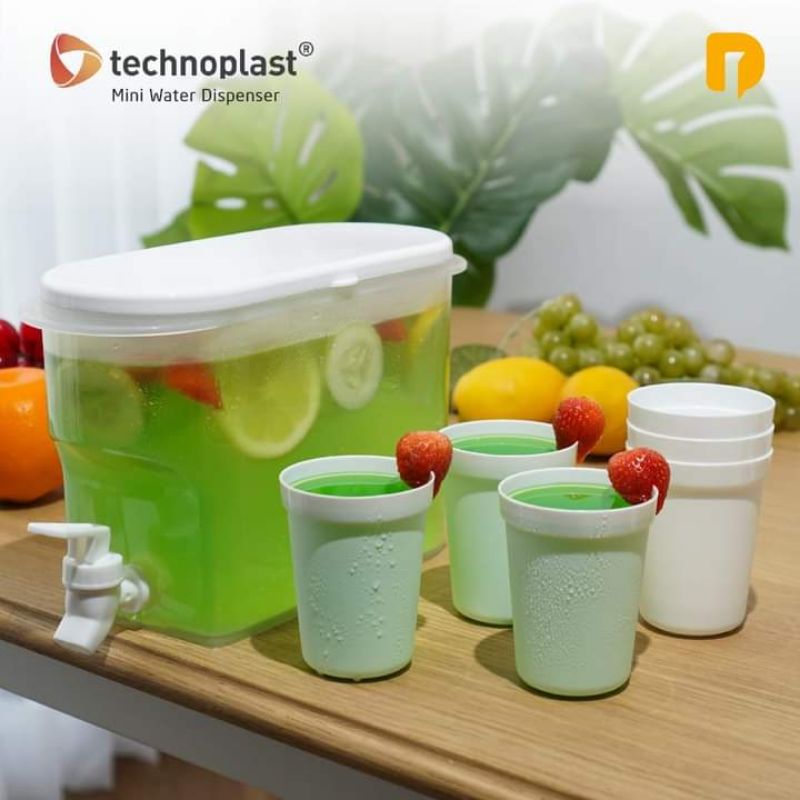 PUTIH Technoplast Mini Water Dispenser 3 Liter Mini Plastic Water Dispenser ^ Refrigerator White