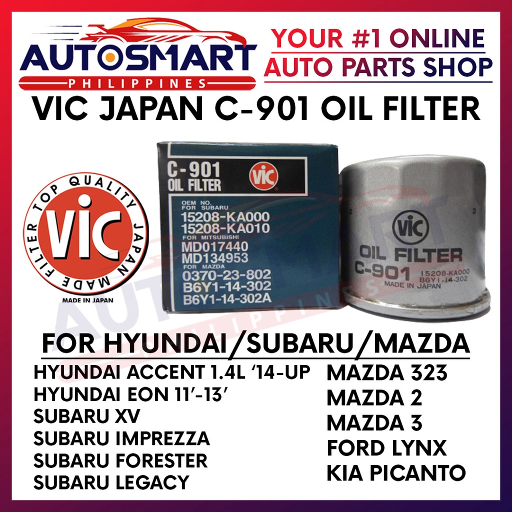 Vic Japan C901 Oil Filter for Hyundai Accent, Eon, Subaru XV, Imprezza