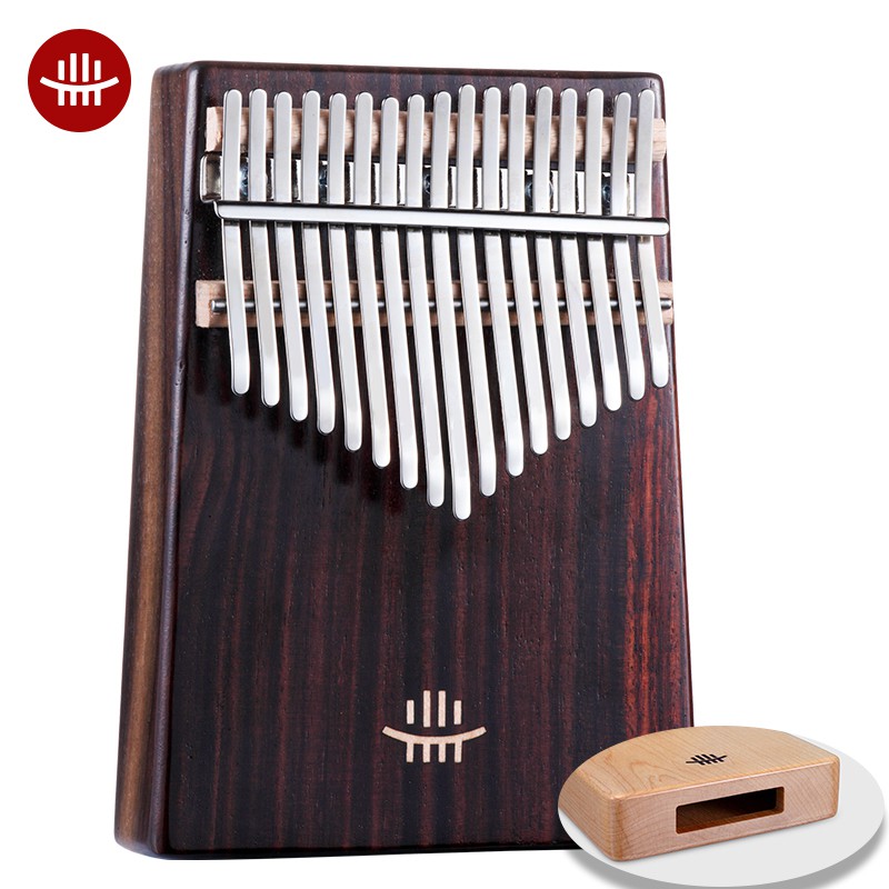 Hluru Rosewood Kalimbas 17 Key Bottom Sound Hollow Hole Box Mbira Thumb