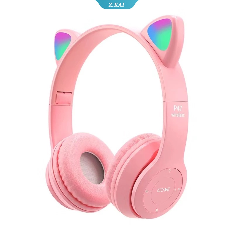 luetooth Foldable Cat Ear Headphone Wireless Kids Kitty Headset with