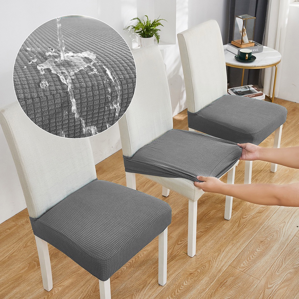 Waterproof Jacquard Universal Dining Chair Seat Cover Stretchy Chair