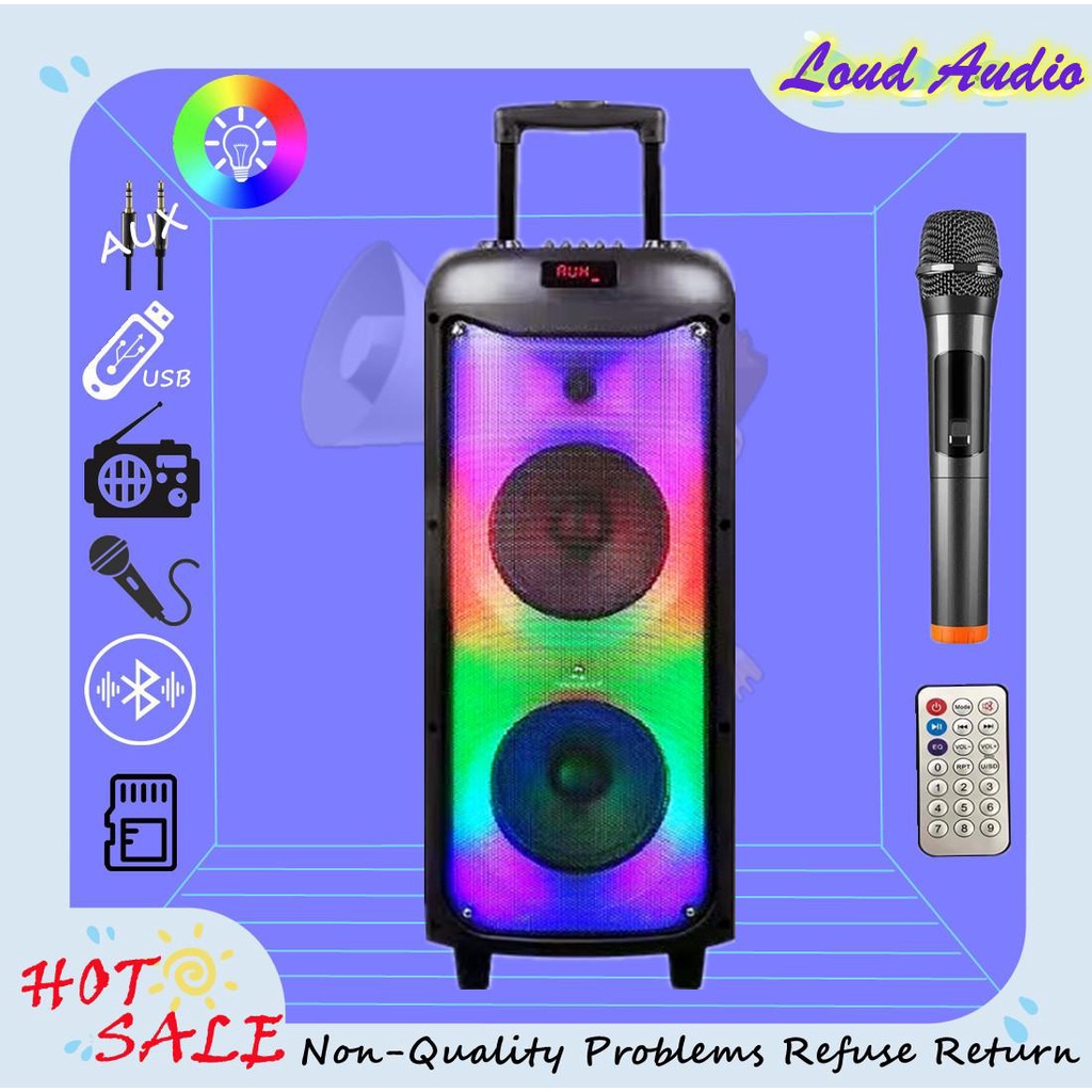 KST8809 PRO 17 inch karaoke speakers trolley super bass DJ Bluetooth