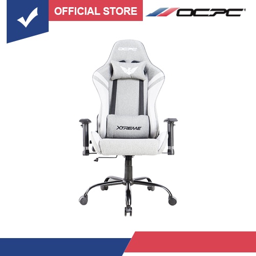 OCPC XT II FABRIC GAMING CHAIR /METAL BASE/2D ARMREST (GREY/WHITE) Shopee Philippines