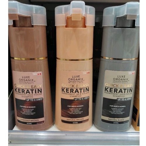 luxe organix quick and easy Keratin permanent hair colour shampoo 200ml Shopee Philippines