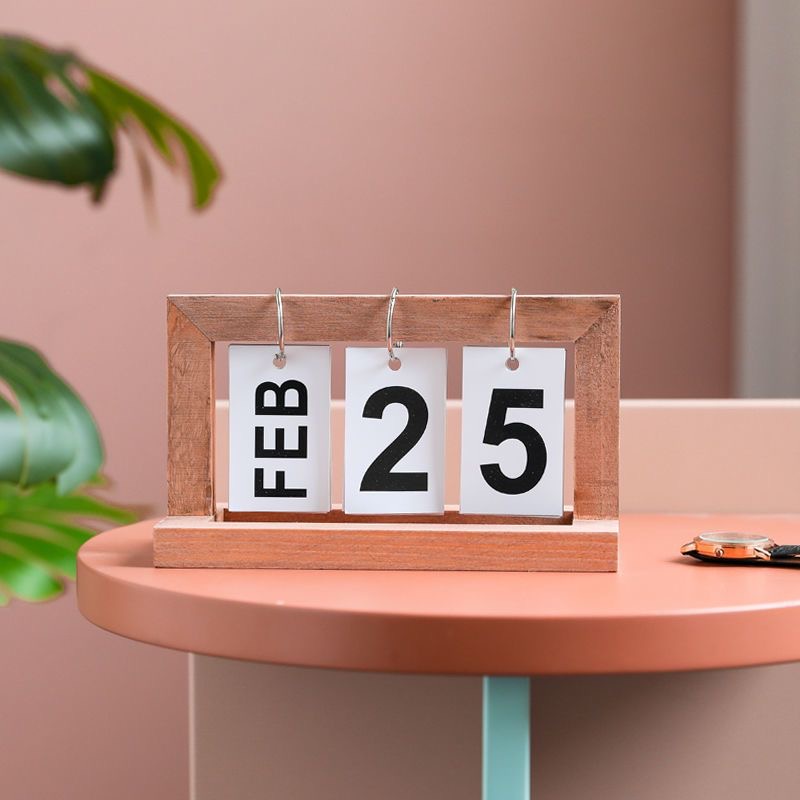 Wooden Desk Calendar Office Ins Style Desktop Decoration Home Office