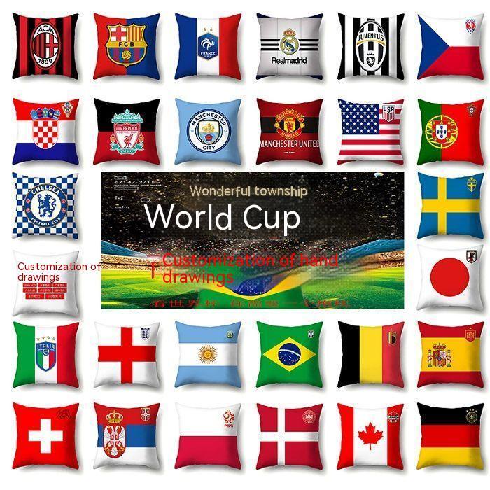 2022 Katar World Cup 32 Strong Pillowcase National Flag Commemorative