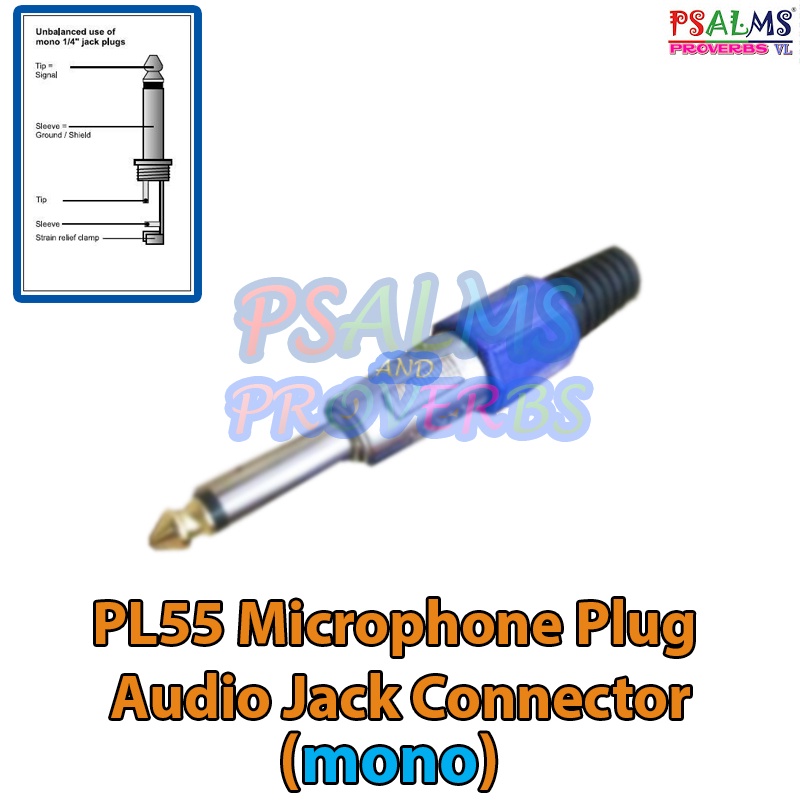 PL55 Microphone Plug Audio Jack Connector (Mono) Shopee Philippines