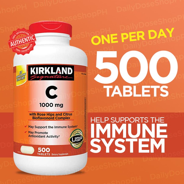 Kirkland Vitamin C 1000 mg 500 Tablets Shopee Philippines