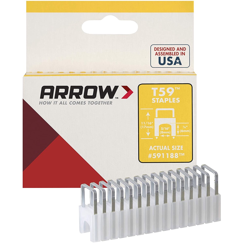 Arrow T59 Insulated Staple Wire 1/4"(6mm) x 5/16"(8mm) for T59 Cable