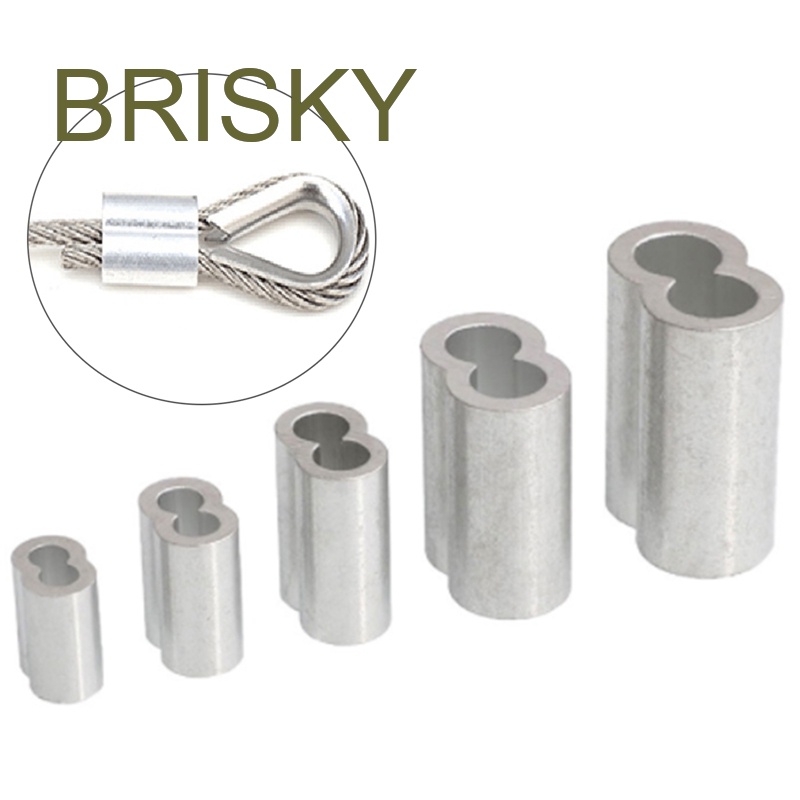 BRISKY Aluminum Cable Crimps Sleeve Shape 8 Double Hole Ferrule