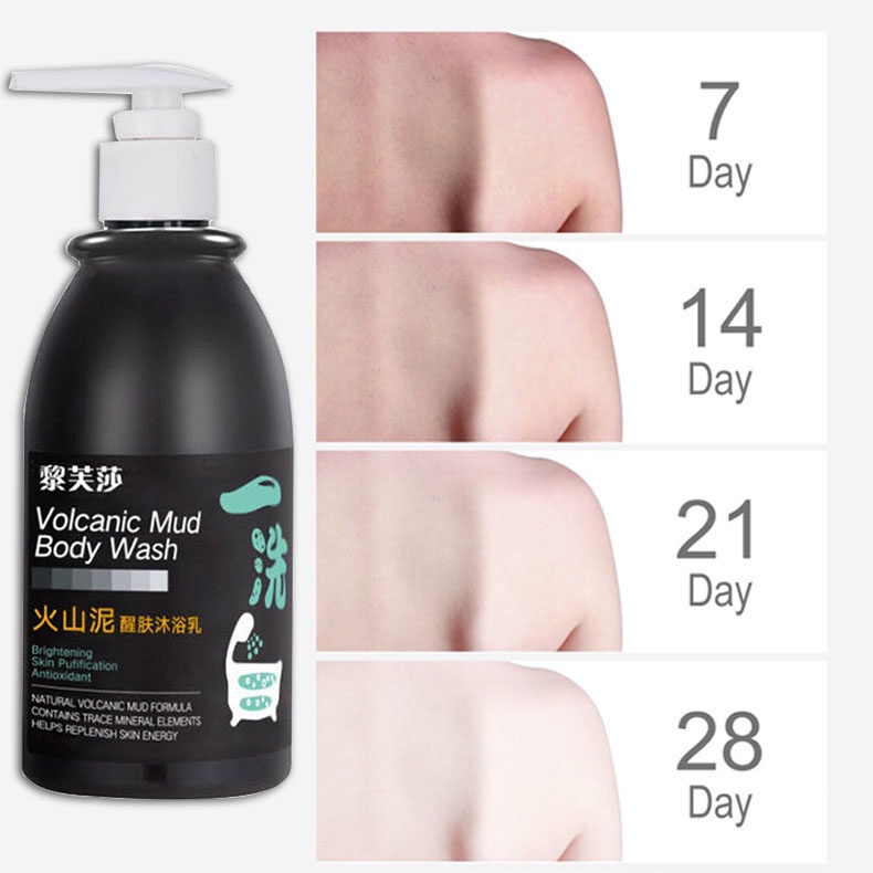 Volcanic mud body wash whitening shower gel exfoliating whitening