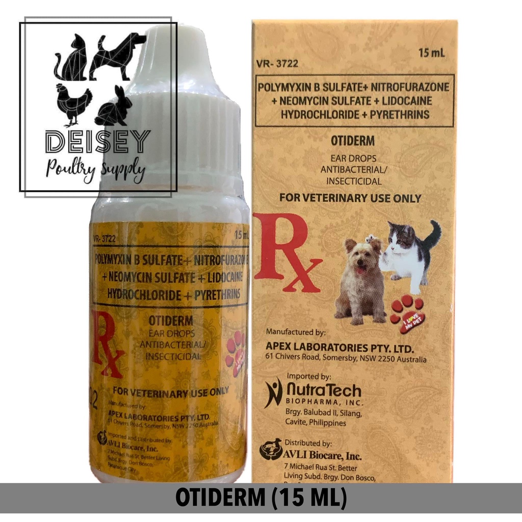 Otiderm Ear Drops for Dog & Cat NEW FORMULA (15ml) Shopee Philippines