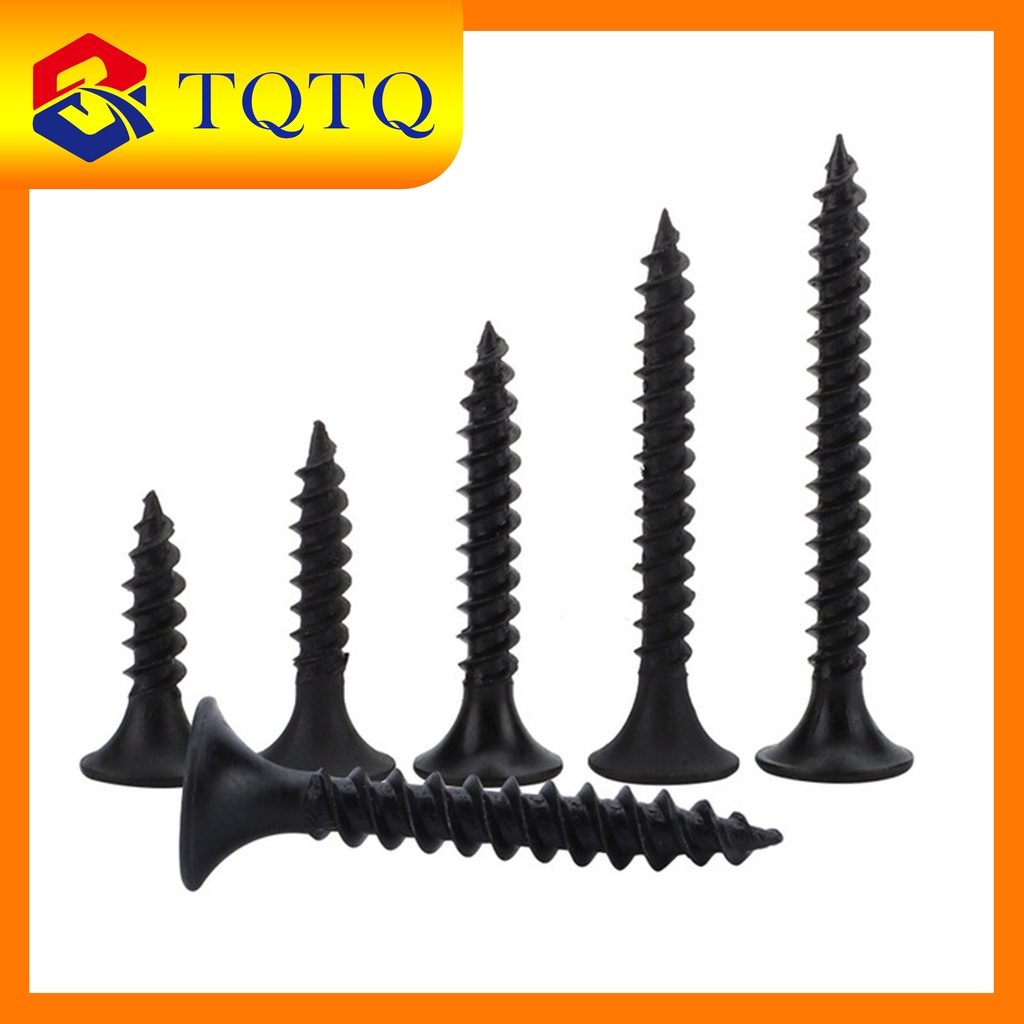 TQTQ 500pcs Gypsum Screw/Black Screw For Wood and Metal Shopee