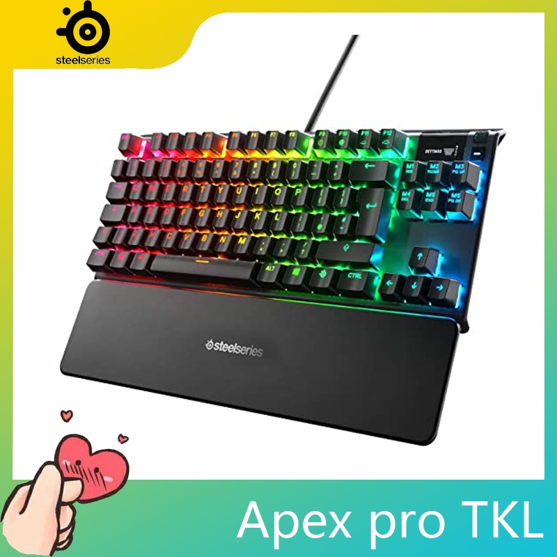 SteelSeries Apex Pro TKL Mechanical Gaming Keyboard, Adjustable Actuation Switches, OLED Smart