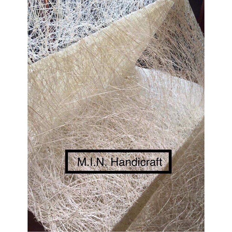 Natural Abaca Scrunch Fiber Mat Sheet 19 Inches x 5 Yards Flower