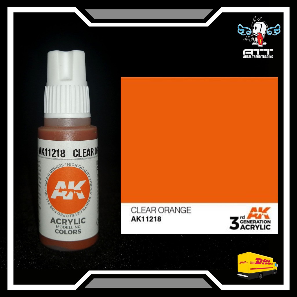 AK ACRYLIC AK11218 3RD GENERATION CLEAR ORANGE Gunpla Gundam Paint