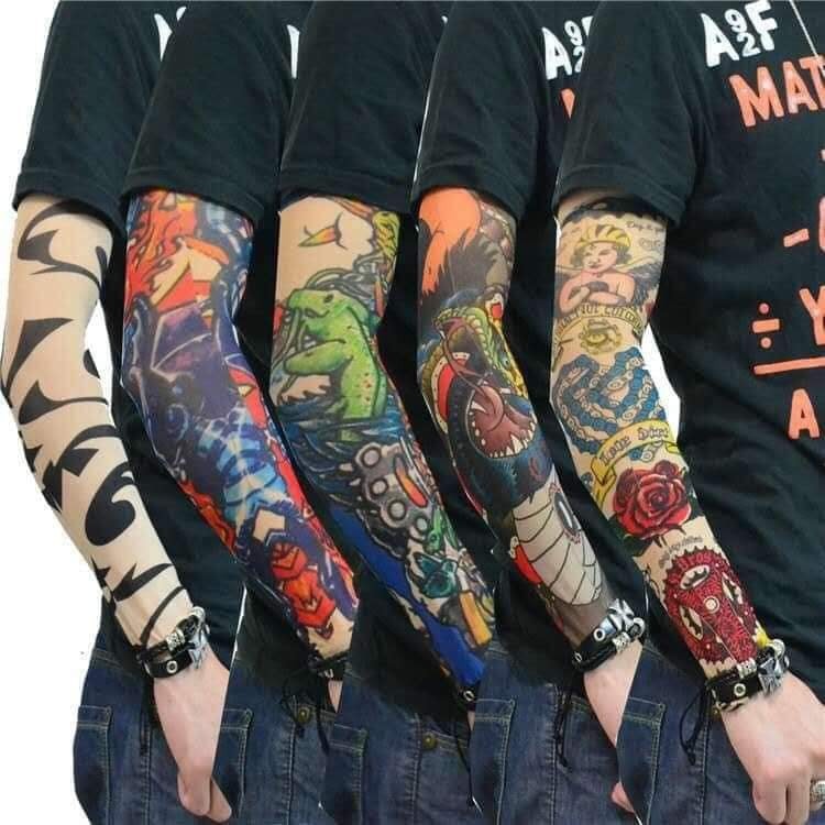 Tattoo Arm Sleeve Cover 1Pair Left and Right Arm (Random Design
