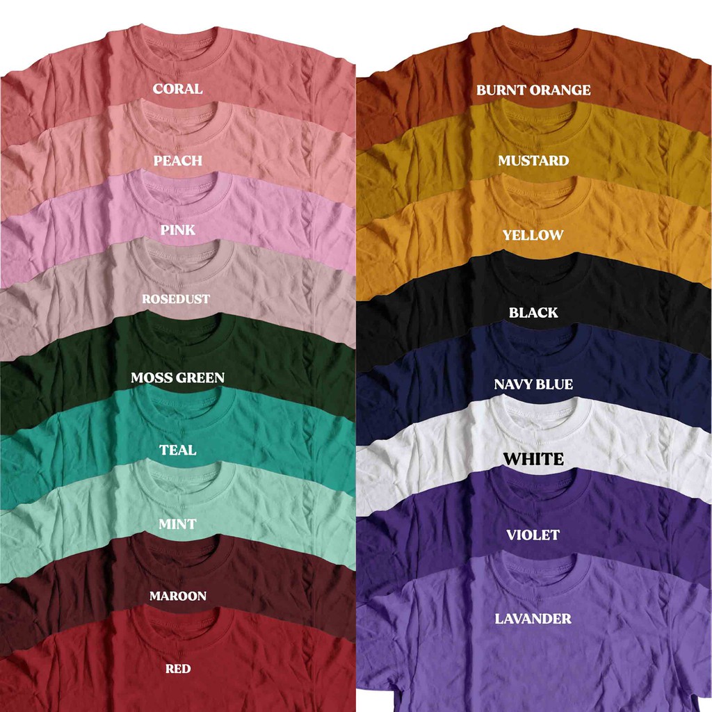 AESTHETIC PLAIN T SHIRT PASTEL & DARK COLORS UNISEX TEE Shopee