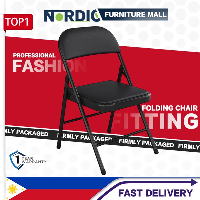 HOT DEALS Leather Folding Chair Foldable Office Chair Meeting Seat [No
