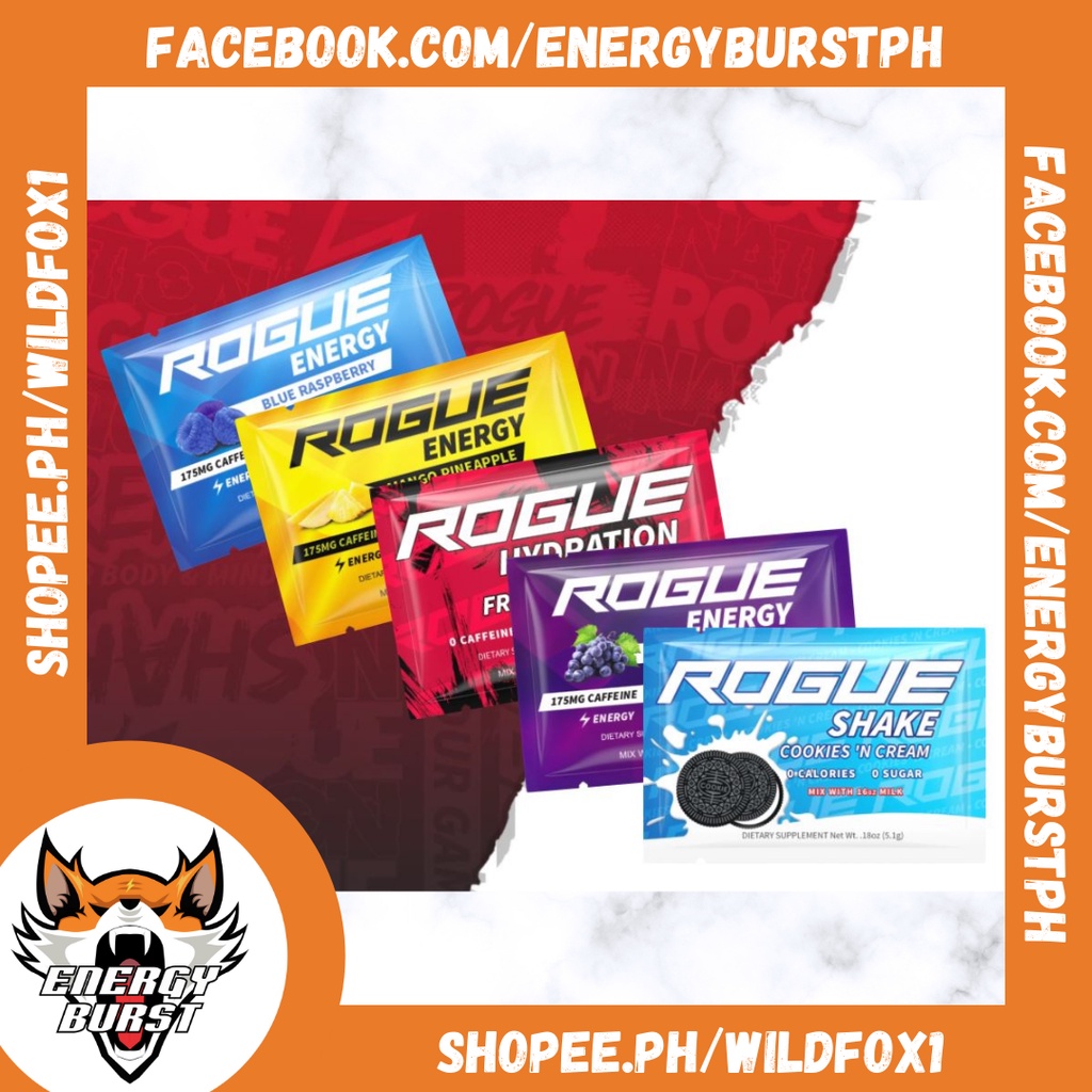 Official Rogue Energy Gaming Drink Packs (sold per sachet) Shopee