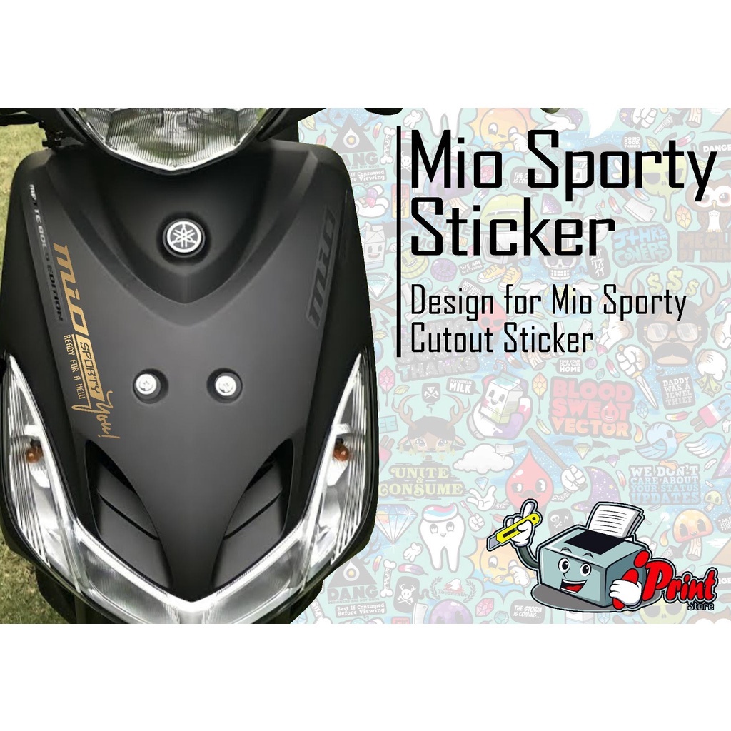 Yamaha Mio Sporty Sticker Sporty Decals, Cut Out Sticker, Waterproof