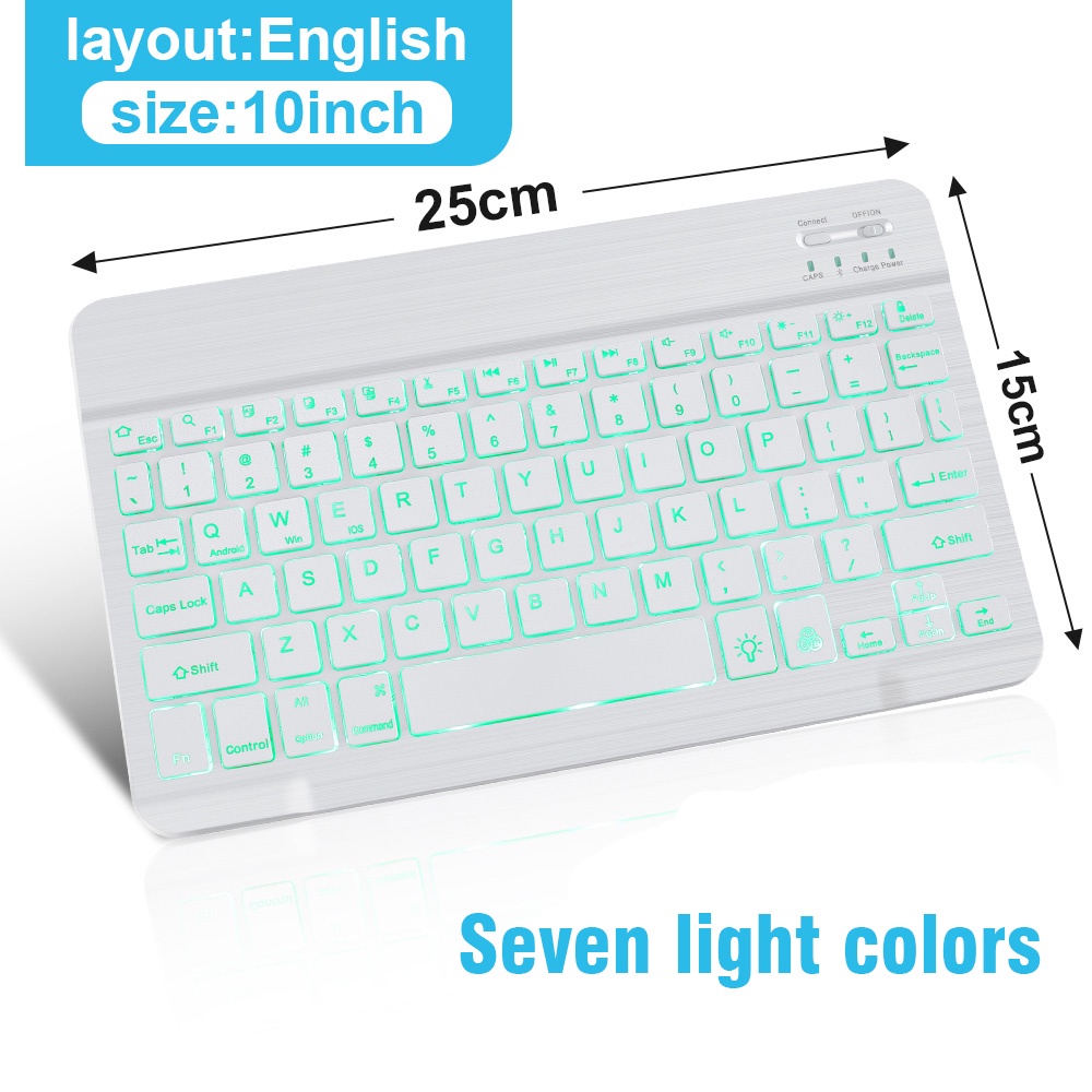 10 inch bluetooth backlit keyboard lightweight portable suitable for