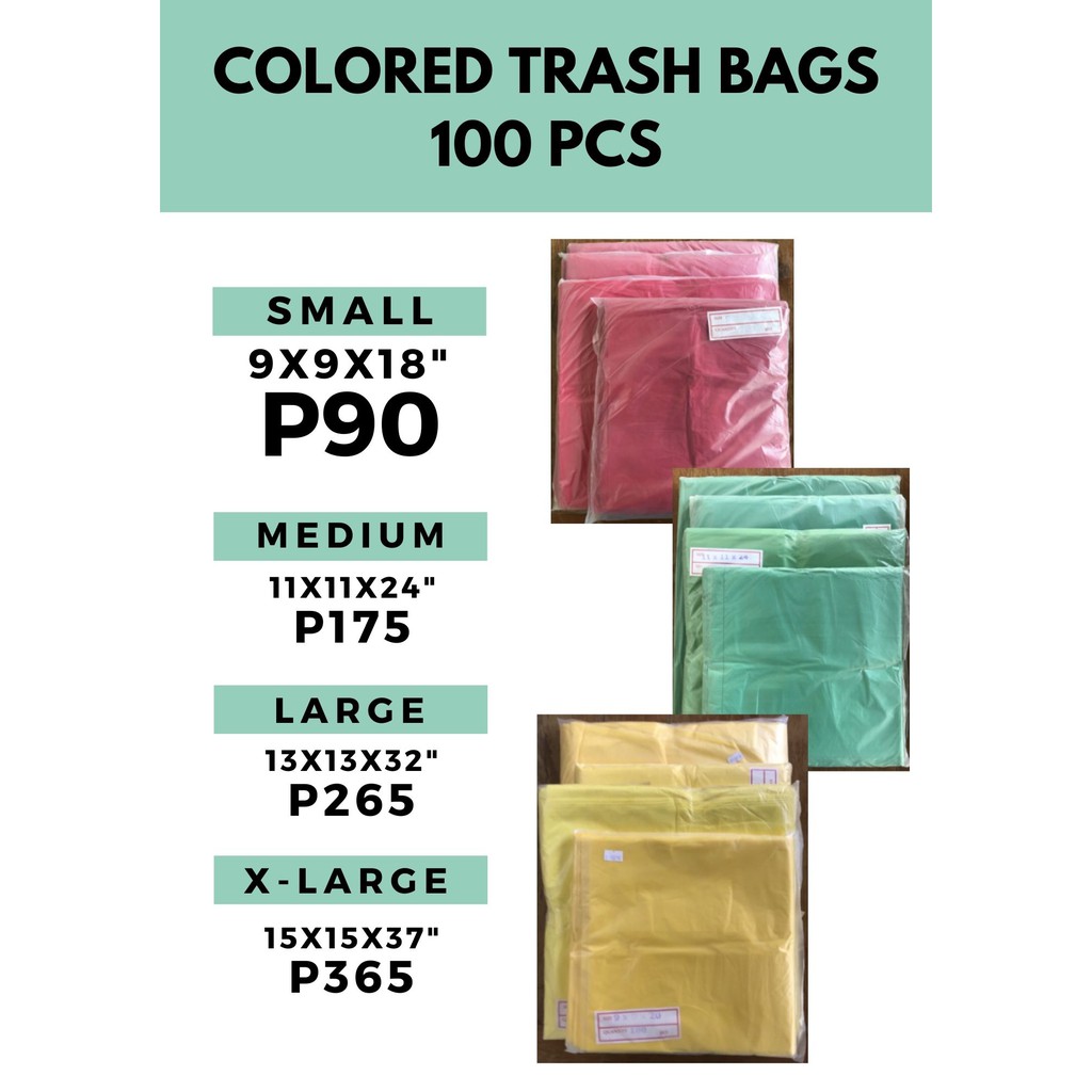 Colored Trash Bags For Sale 100PCS Good Quality and More Affordable