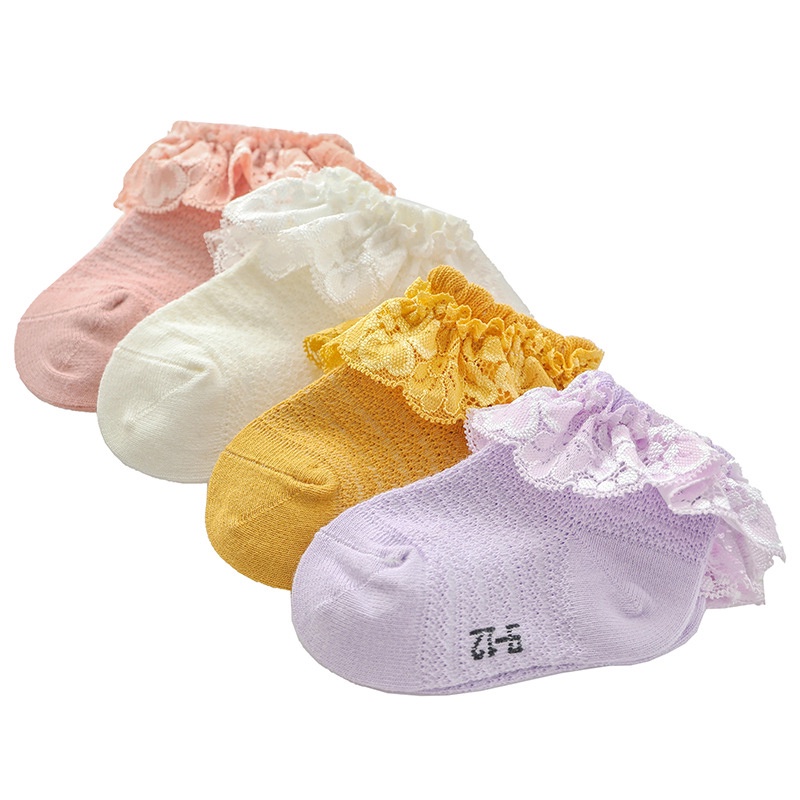 Baby Girl Cute Socks Ruffle Lace Design Cotton Short Socks Infant
