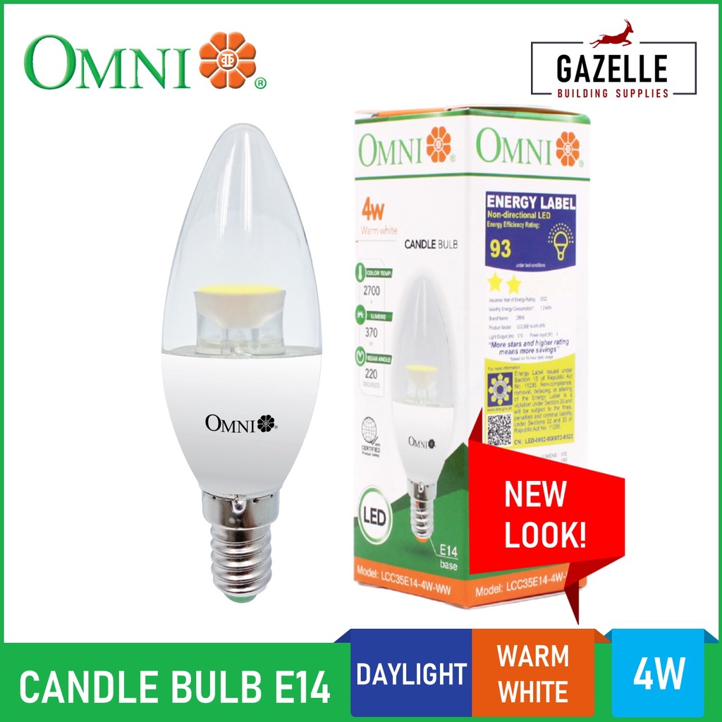 Omni LED Lite Candle Light Bulb E14 / E27 Warm White / Daylight 4