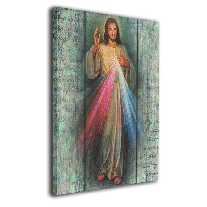 Rustic Divine Mercy Canvas Wall Art Prints Photo Modern Paintings