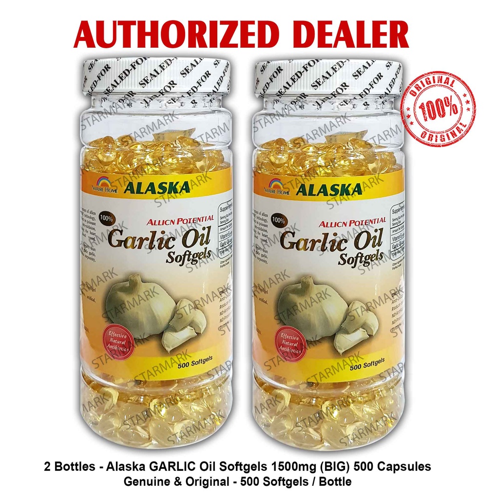 Alaska Garlic Oil 1500mg 500 Soft gel Softgel Capsules BIG Authentic