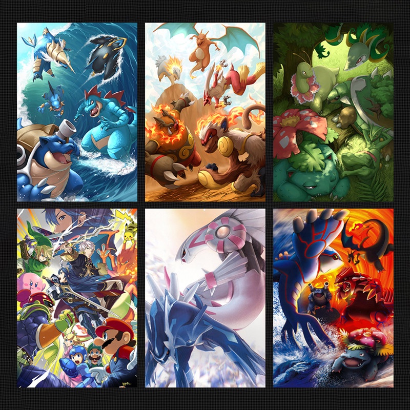 Japanese Animation Poster Anime Wall Sticker Pokémon Poster Poster
