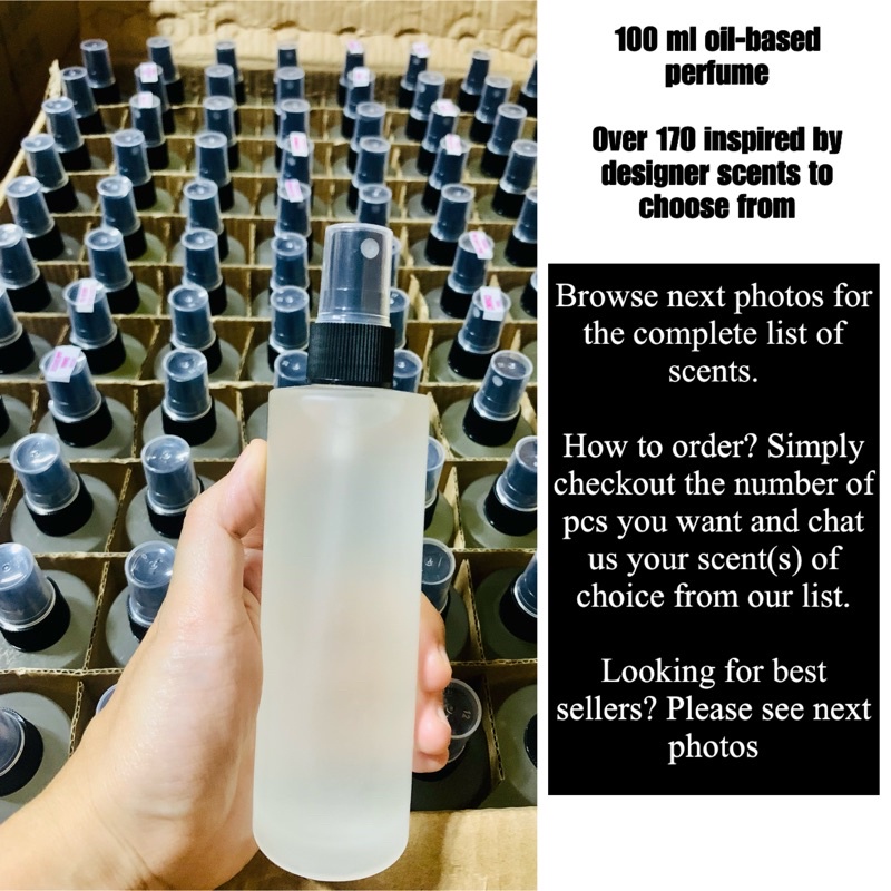 100 ml OILBASED HIGH QUALITY PERFUME INSPIRED BY DESIGNER SCENTS (25