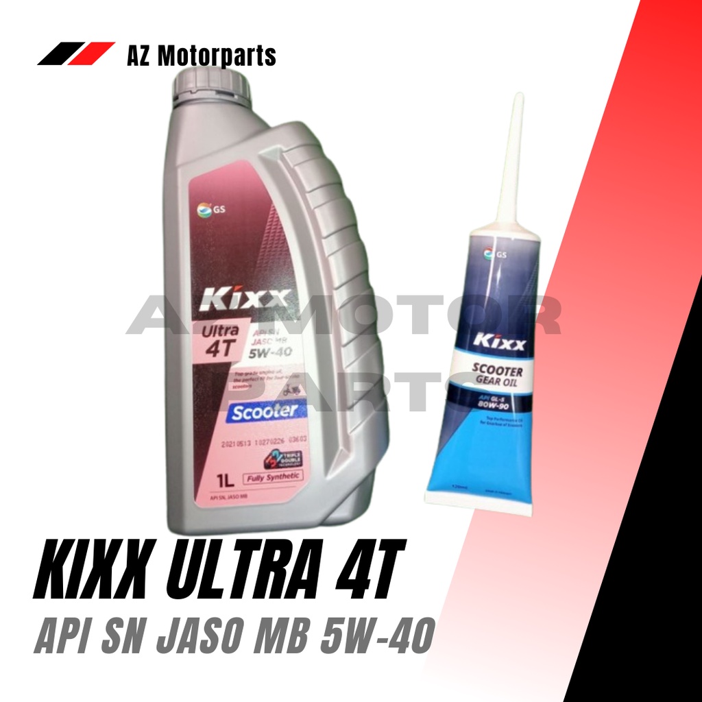 KIXX 5w40 Scooter Fully Synthetic w/ GEAR OIL (800ml/1liter) Shopee