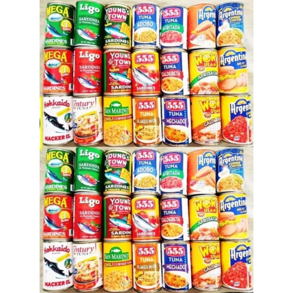 Grocery Package 63 ( 42pcs canned goods ) Assorted Shopee Philippines