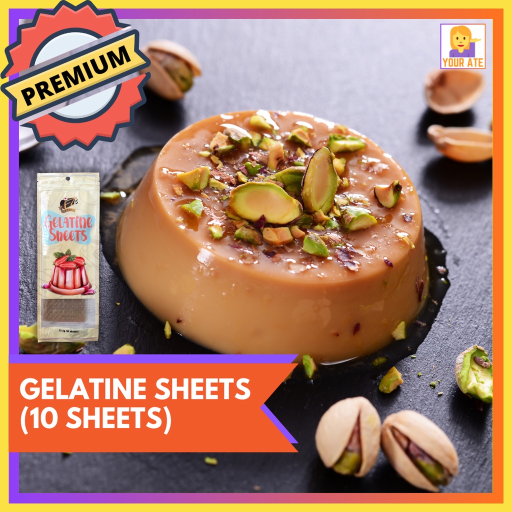 Gelatine Sheets/ Gelatin Leaves (10 sheets) Unflavored for Keto/ Low