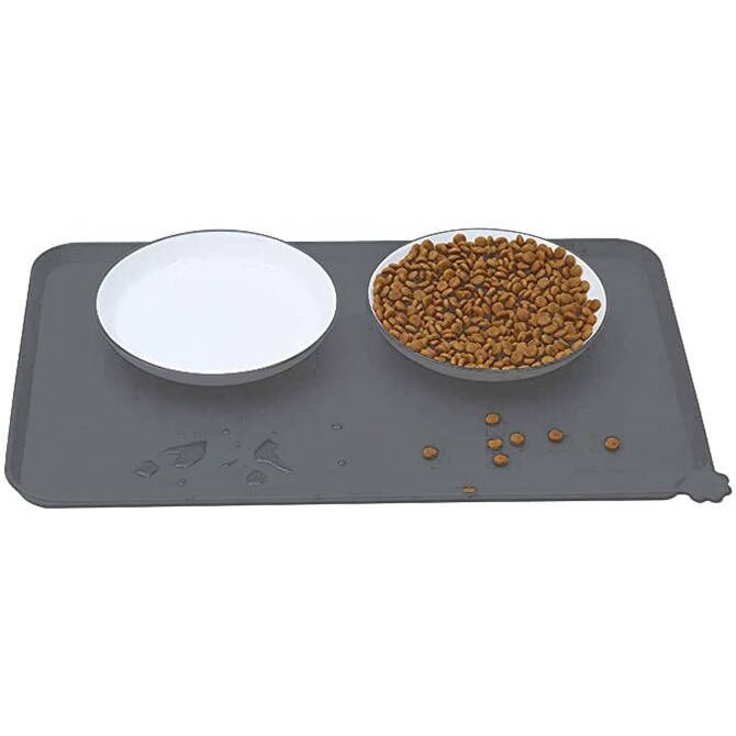 Silicone Waterproof Pet Food plate Mat Pad with Lips, Non slip pet dog