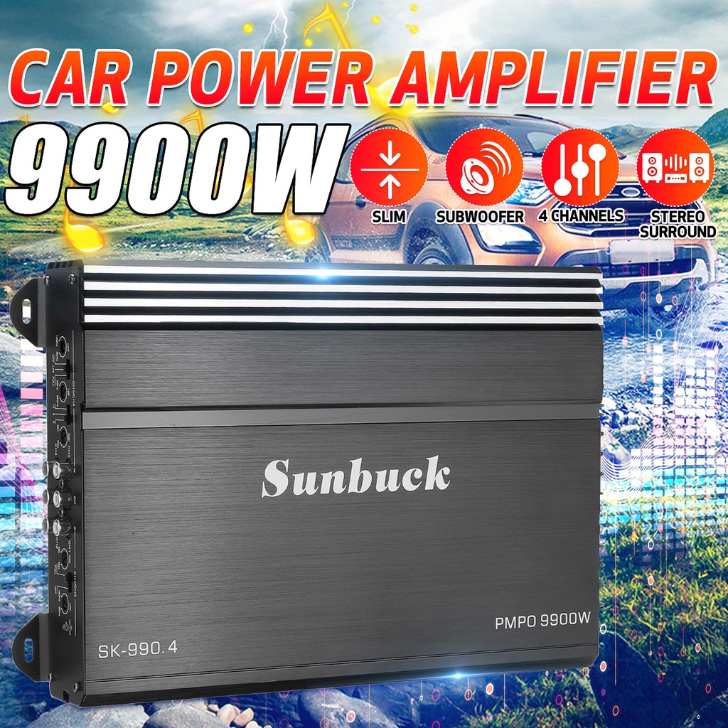 9900W Car Home Audio Power Amplifier 4 Channel 12V Car Digital Amplifer