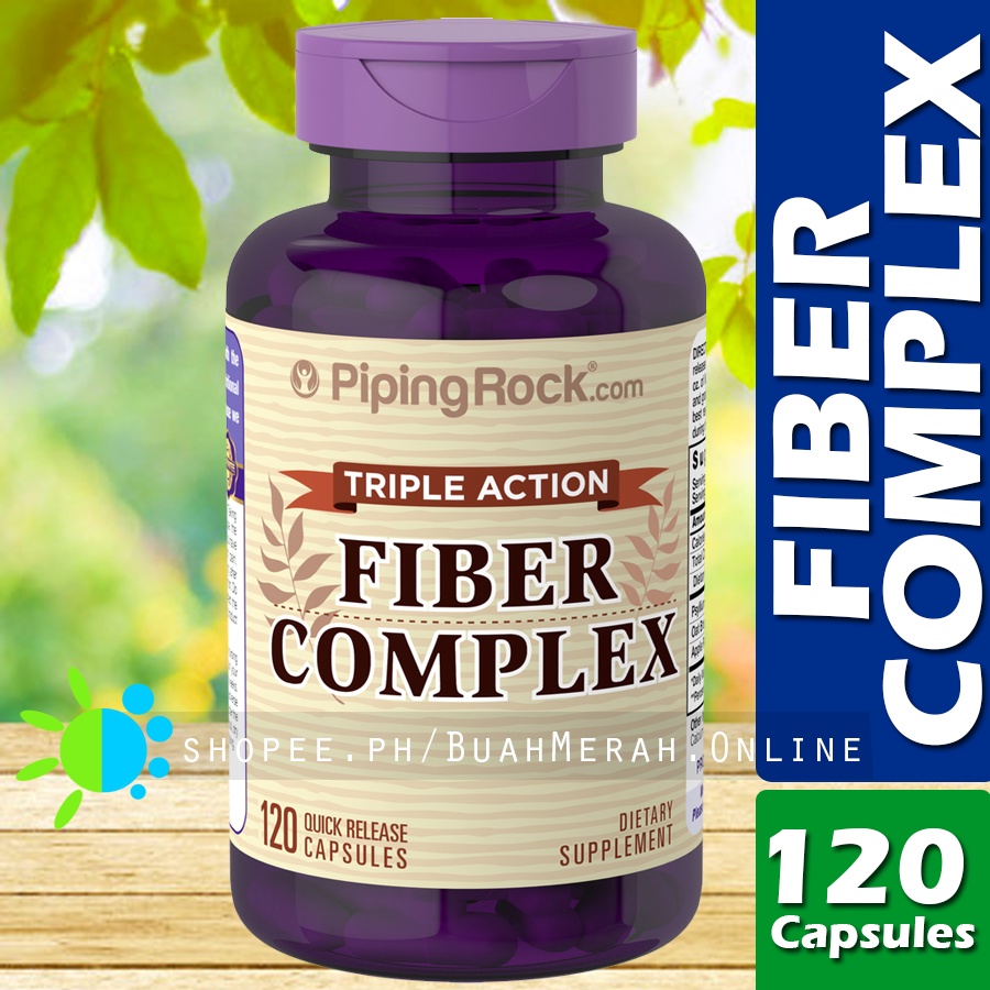 FIBER COMPLEX TRIPLE ACTION 120 Capsule with Psyllium Oat Bran Apple Pectin Supplement Shopee