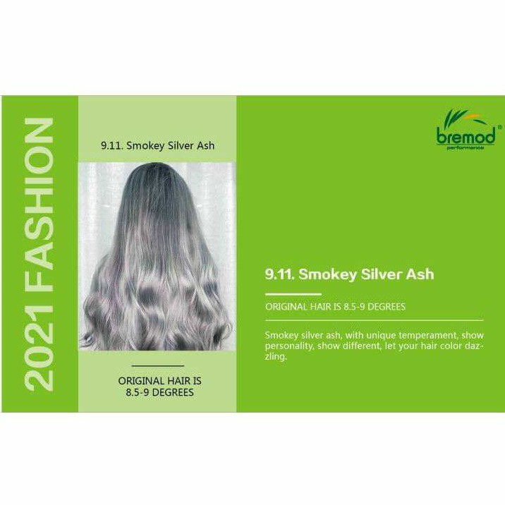 9.11 smokey silver ash bremod hair color cream 100ml bremod oxidizing