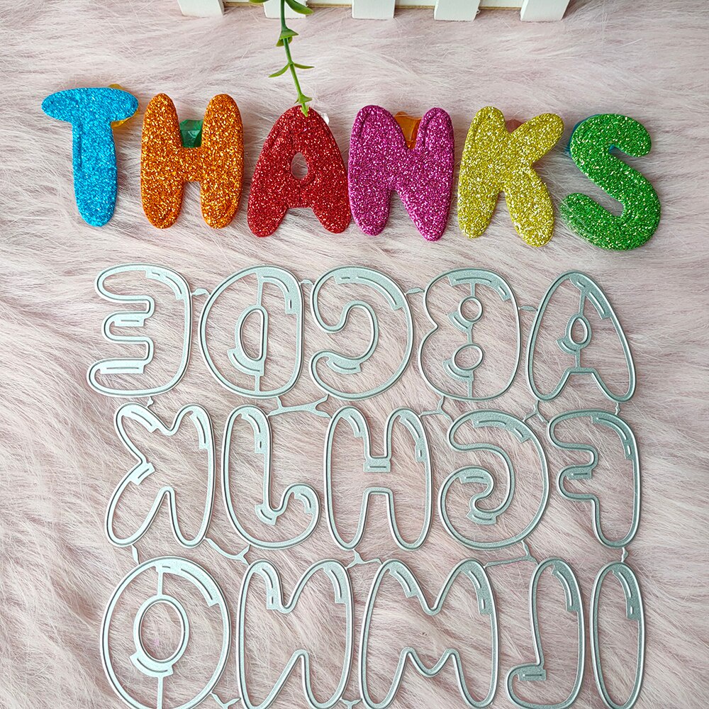 Large Big Alphabet Set Die Cut Letter Metal Cutting Dies Stencil