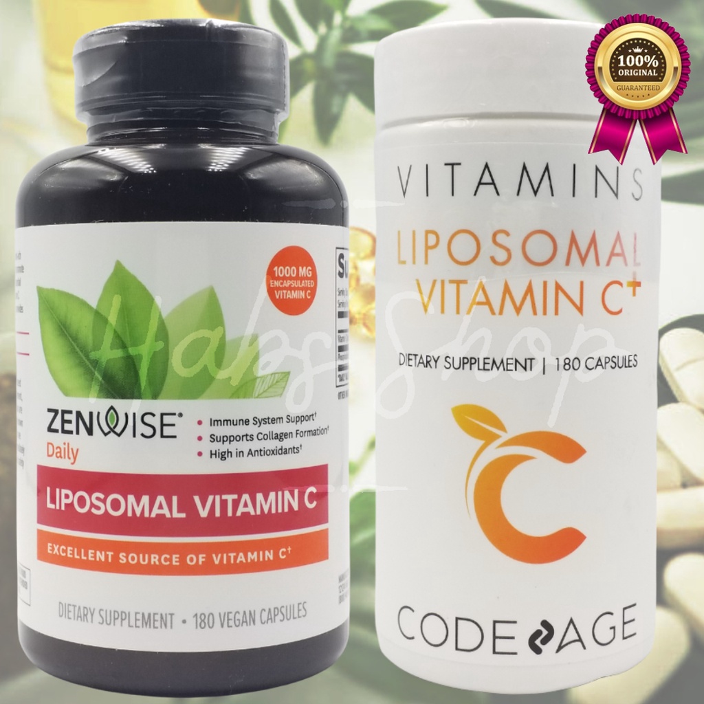 Liposomal Vitamin C CodeAge 180 Capsules or Zenwise Health 1000 mg 180