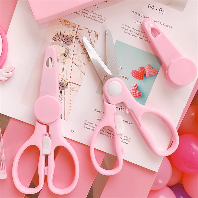 Cute Pink Girl Heart Scissors Student Stationery Office Scissors