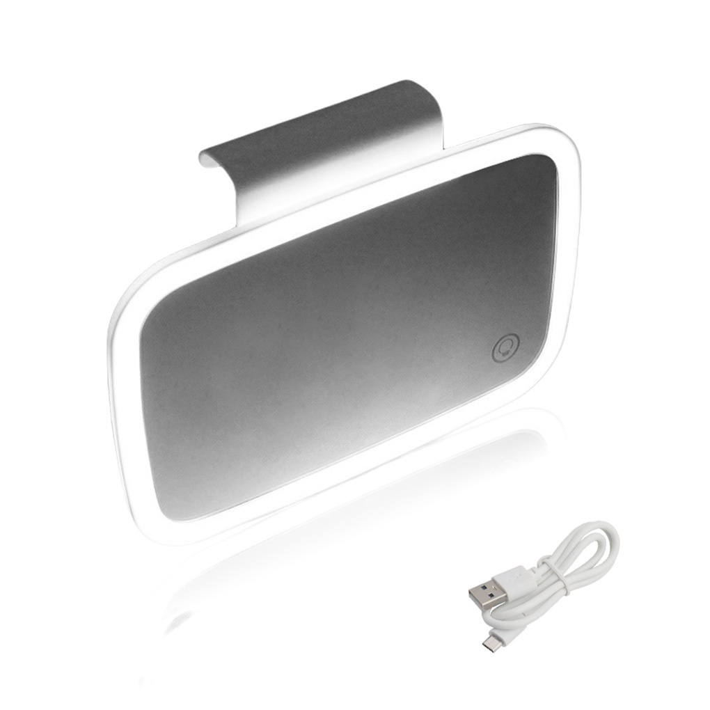 Universal USB rechargable Car vanity Mirror Sun Visor Mirror Dimmable